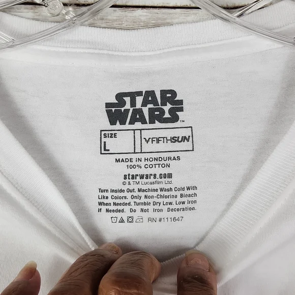 Star Wars, 0312, Men's white Yoda short sleeves T-Shirt, round neck, size L - Picture 3 of 4